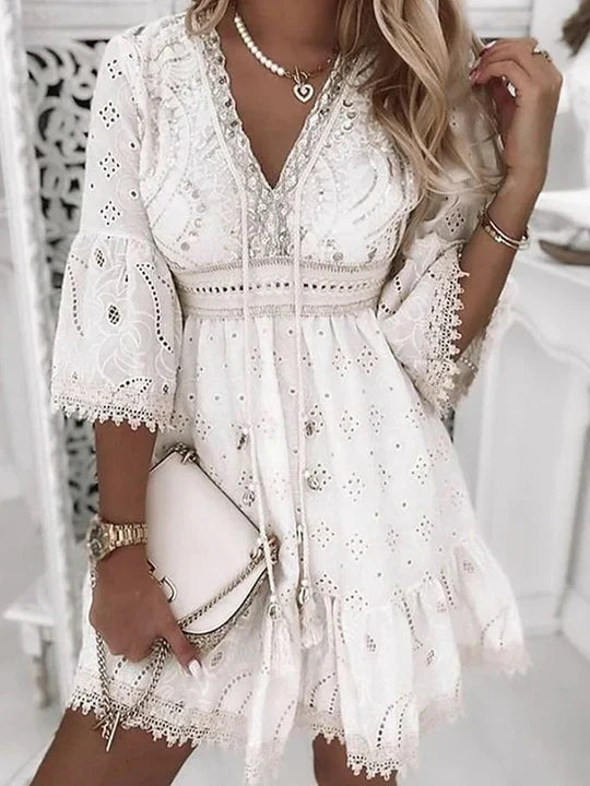 Boho kesämekko kirjailulla