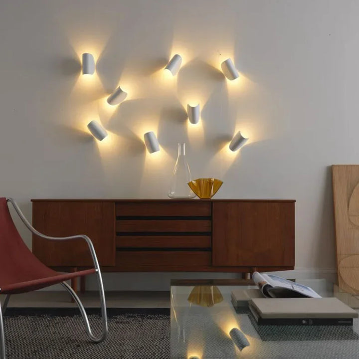 Justerbar LED-vägglampa upp/ner – varmt stämningsljus, modern design