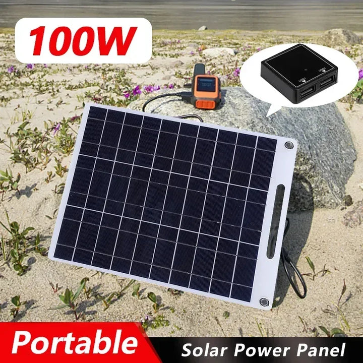 SOLVION Charge 100W Bärbar Solpanel | 5V | Dubbel USB | Vattentät | Utomhus & Camping