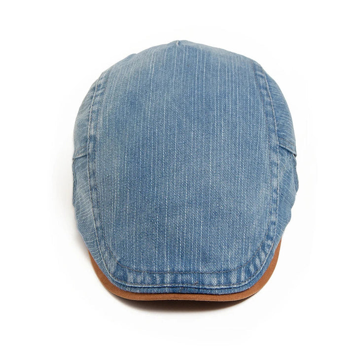 Herrkeps i bagarpojksmodell | Retro-newsboykeps i denim