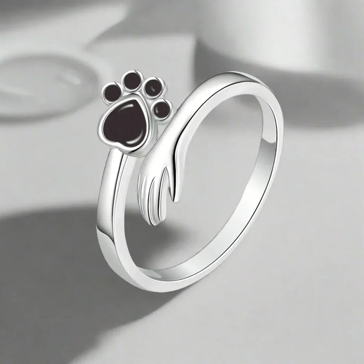 Justerbar ring i sterlingsilver – Design med hand- och tassavtryck