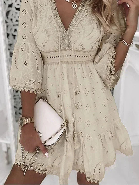 Boho kesämekko kirjailulla