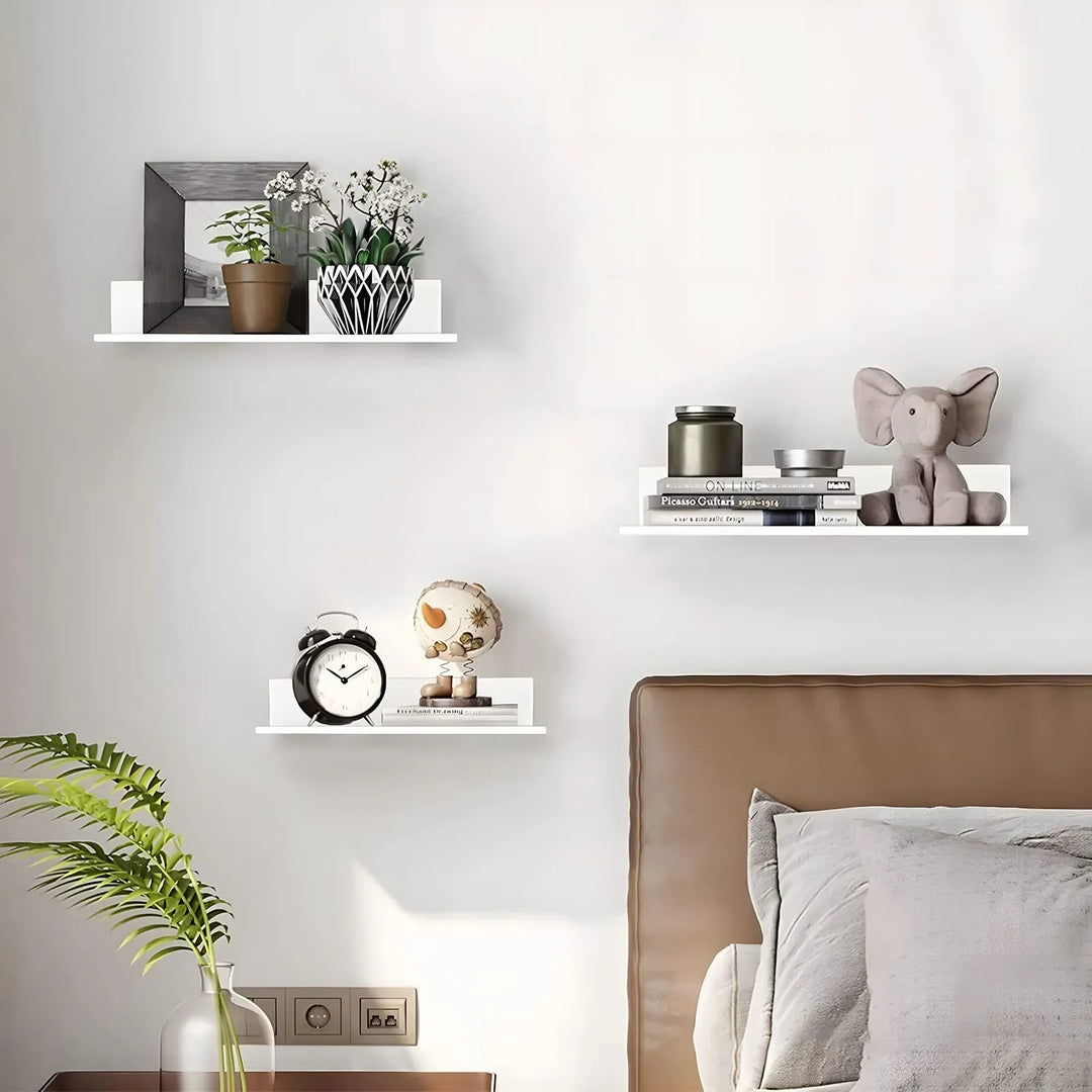 Metallura | väggmonterad hylla i metall | hängande hylla 30/40/50 cm | utrymmesbesparande lösning för badrum, kök och sovrum