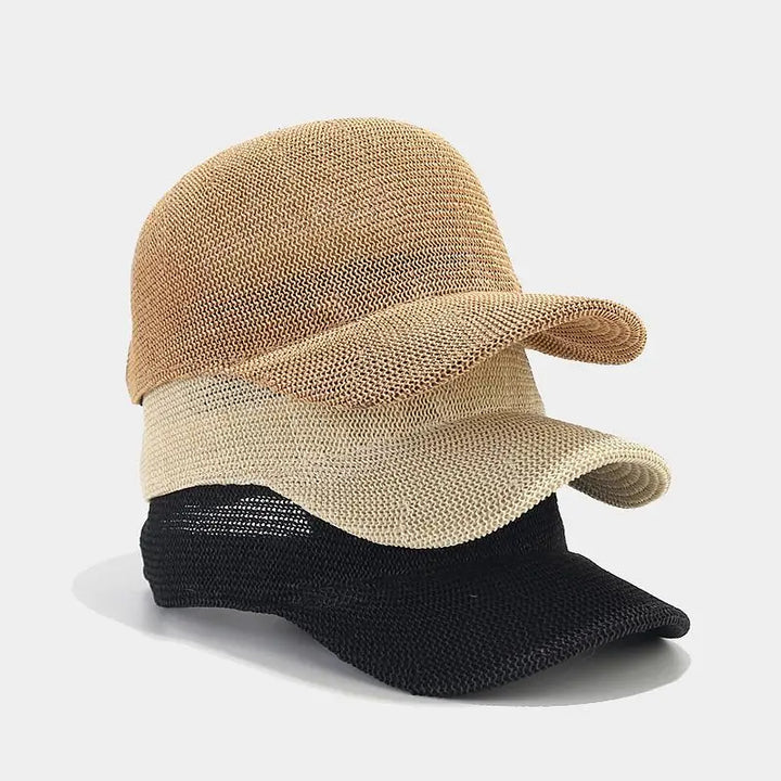 Trendig flätad solhatt med bred brätte - SunWeave-stil