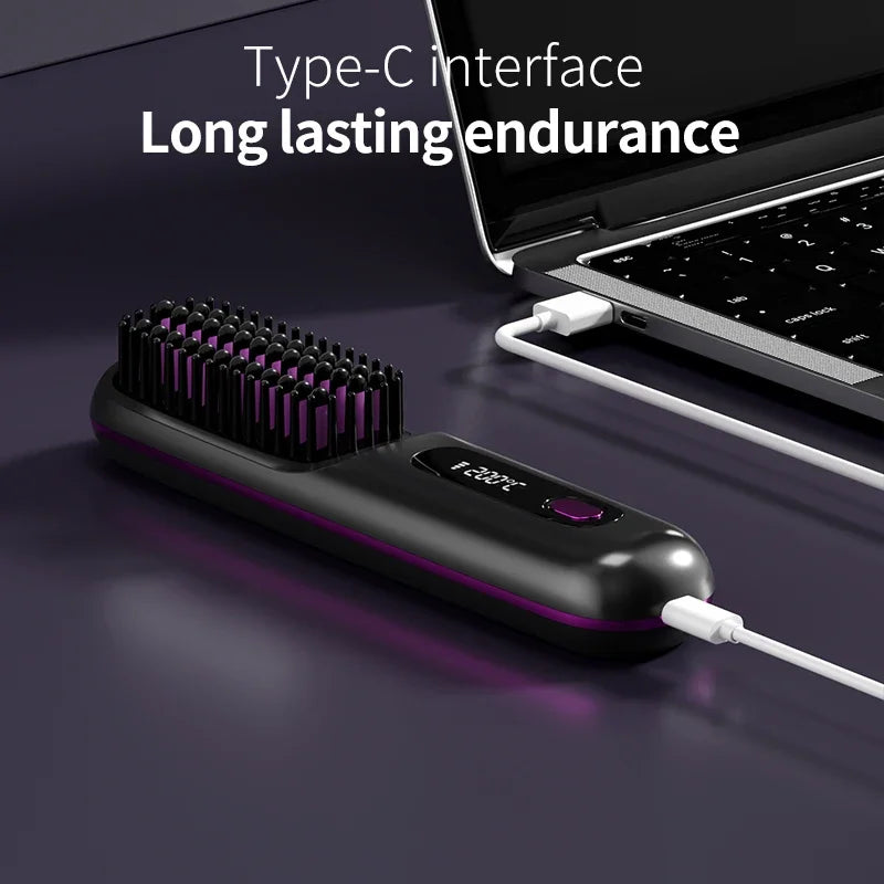 Glissara | Sladdlös Plattång för Hår | USB-laddning och LCD-display | Keramik- och Jonteknik