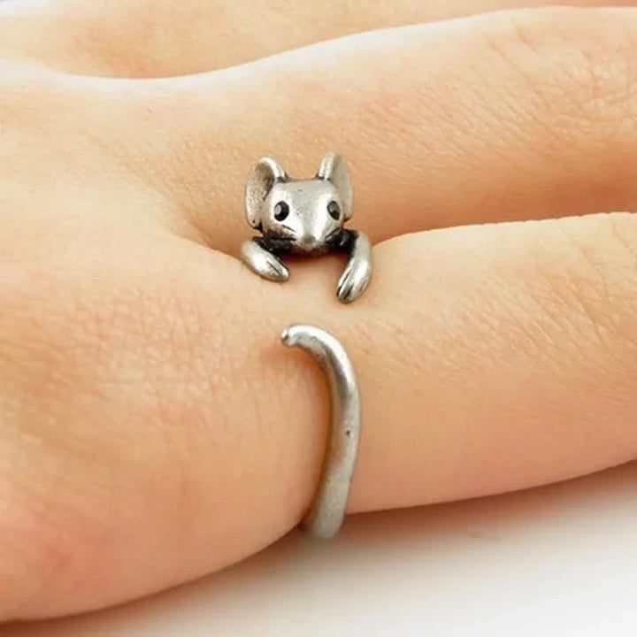 Söt Mus Wrap-ring – Vintage Justerbart smycke