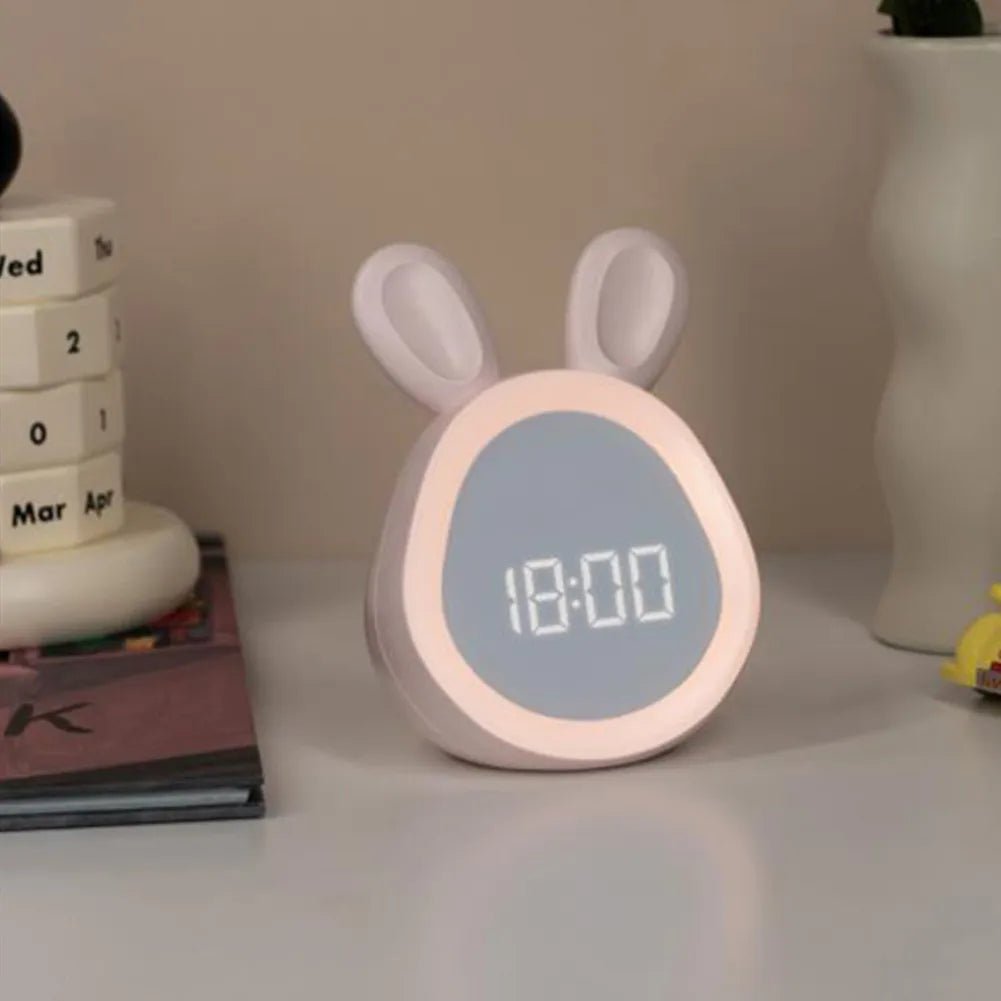 Väckarklocka för barn i kaninform med LED-nattlampa - BunniGlow