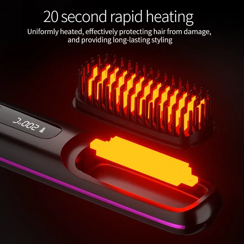 Glissara | Sladdlös Plattång för Hår | USB-laddning och LCD-display | Keramik- och Jonteknik