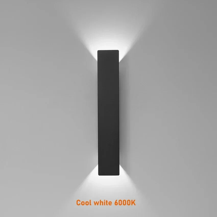 Modern utomhuslampa – LED-vägglampa upp/ner, vattentät, vertikal design