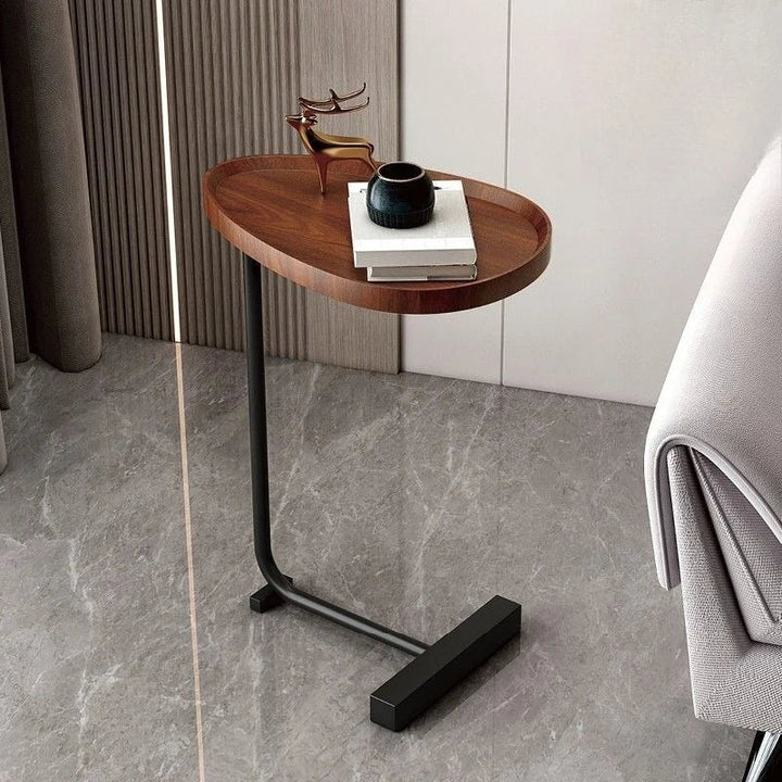 Nirethia – Flyttbart C-format bord, perfekt för soffa eller säng