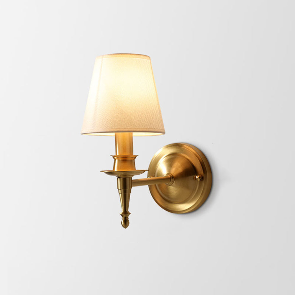 Vintage vägglampa Silva Landerne, 5 stilar, metall/tyg, guld, sovrum