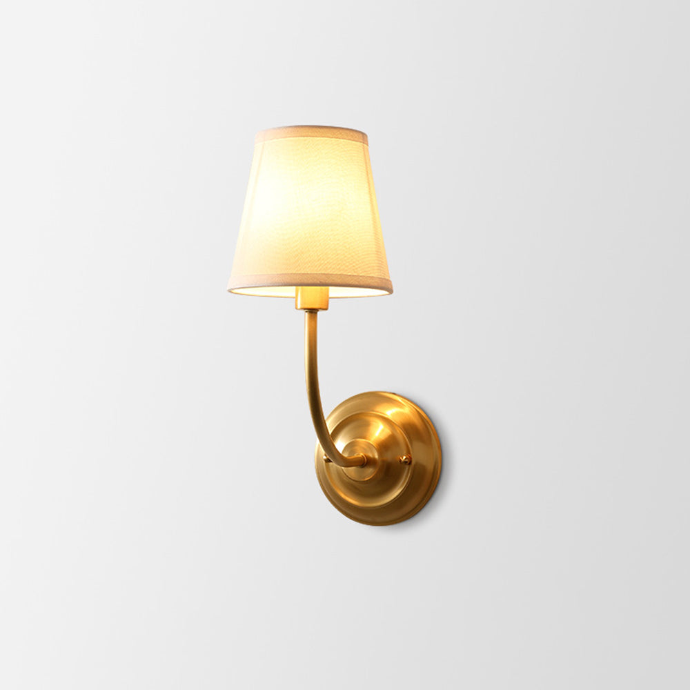 Vintage vägglampa Silva Landerne, 5 stilar, metall/tyg, guld, sovrum