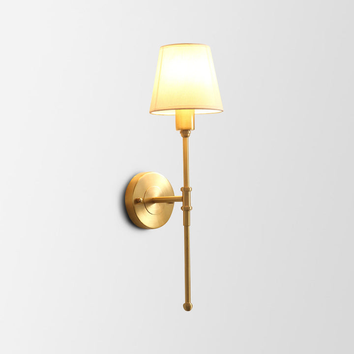 Vintage vägglampa Silva Landerne, 5 stilar, metall/tyg, guld, sovrum