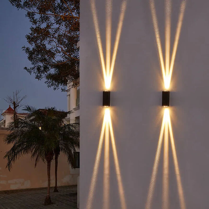 Modern rektangulär vattentät LED-vägglampa för utomhusbruk