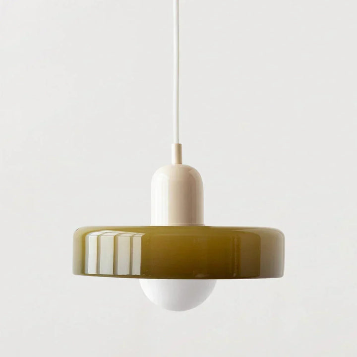 Taklampa i Bauhausstil med blyinfattat glas
