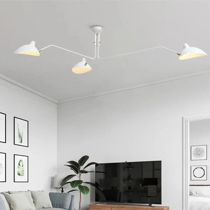 Svart taklampa med vridbara armar – modern design