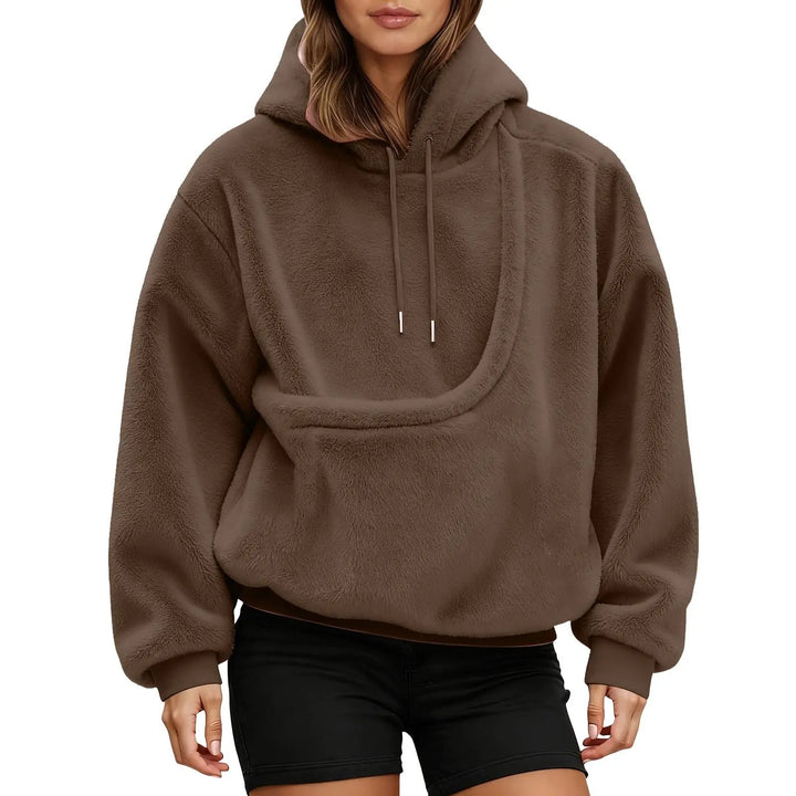 Känguruhoodie med inbyggd ficka för katter och hundar