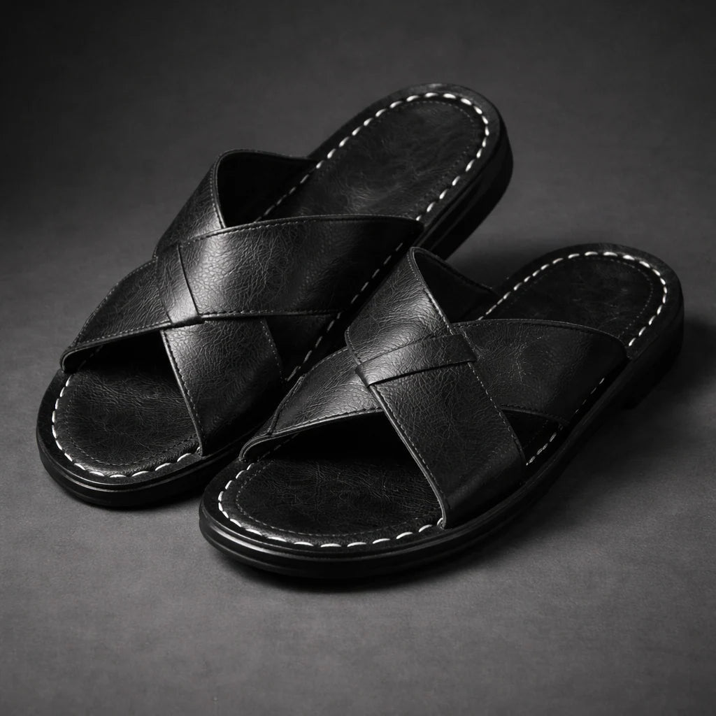 Herrsandaler | Design med korsade remmar & slip-in-komfort