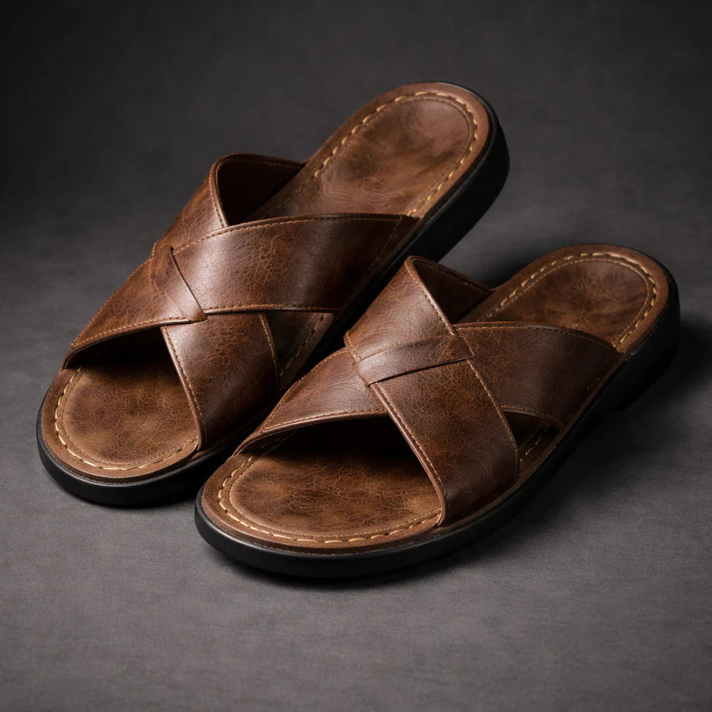 Herrsandaler | Design med korsade remmar & slip-in-komfort