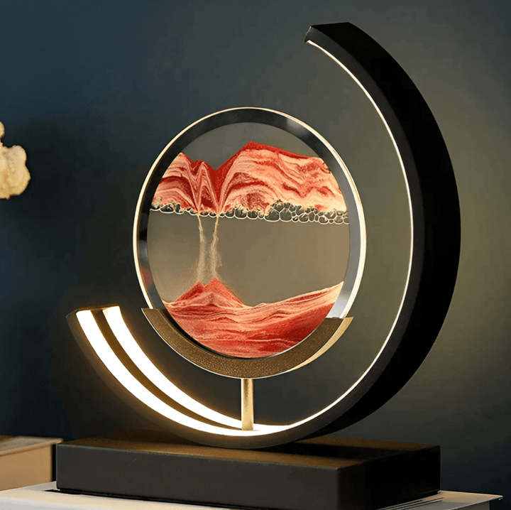 Lampan Sand Glow – Sandlampa med avslappnande rörelse och lysande atmosfär