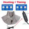 Värmemassageapparat för nacke och axlar ThermoLiva | USB-värmekudde med vibration | 3 temperaturnivåer och timer | Mjuk plysch