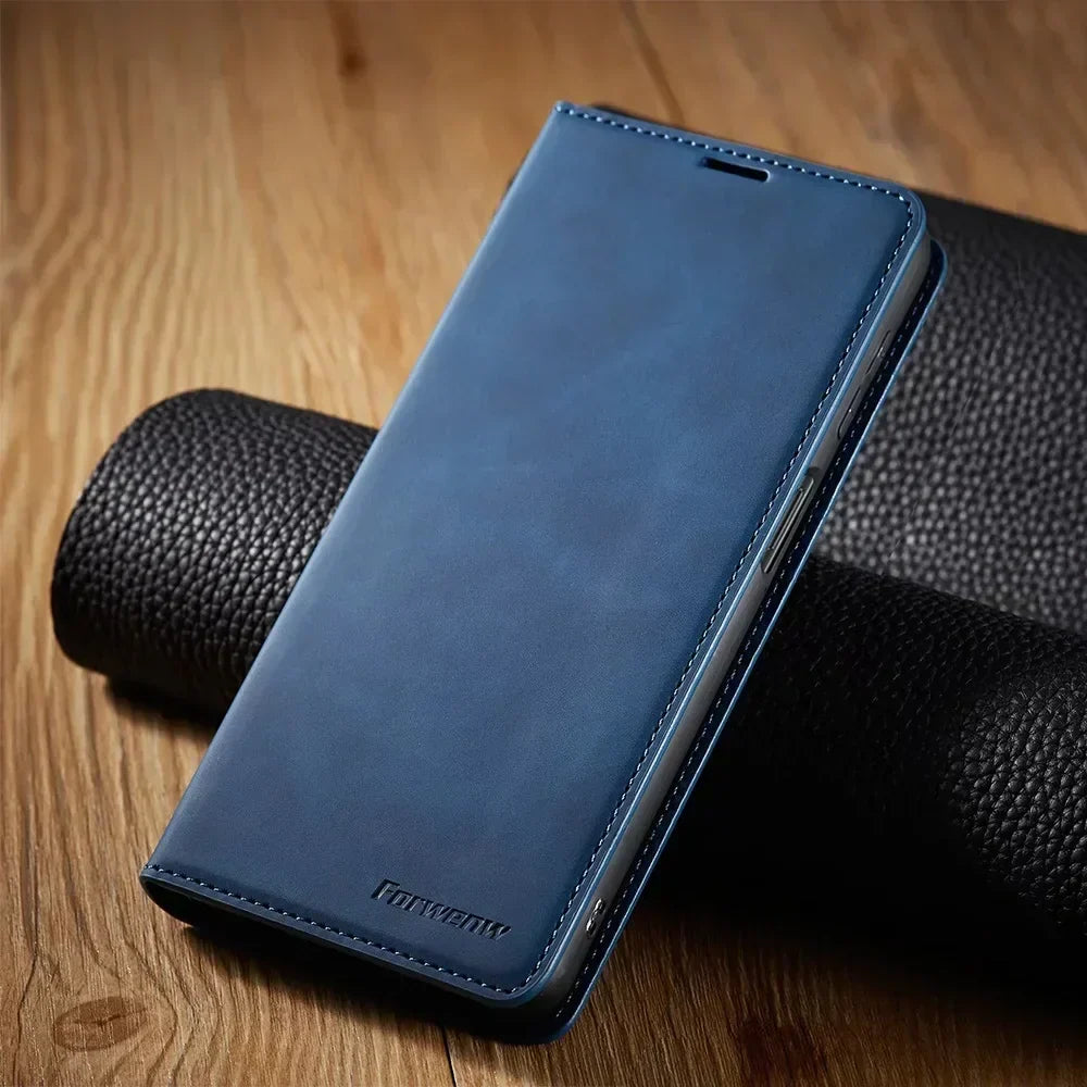 Smartphonefodral: magnetiskt läderfodral för elegant skydd