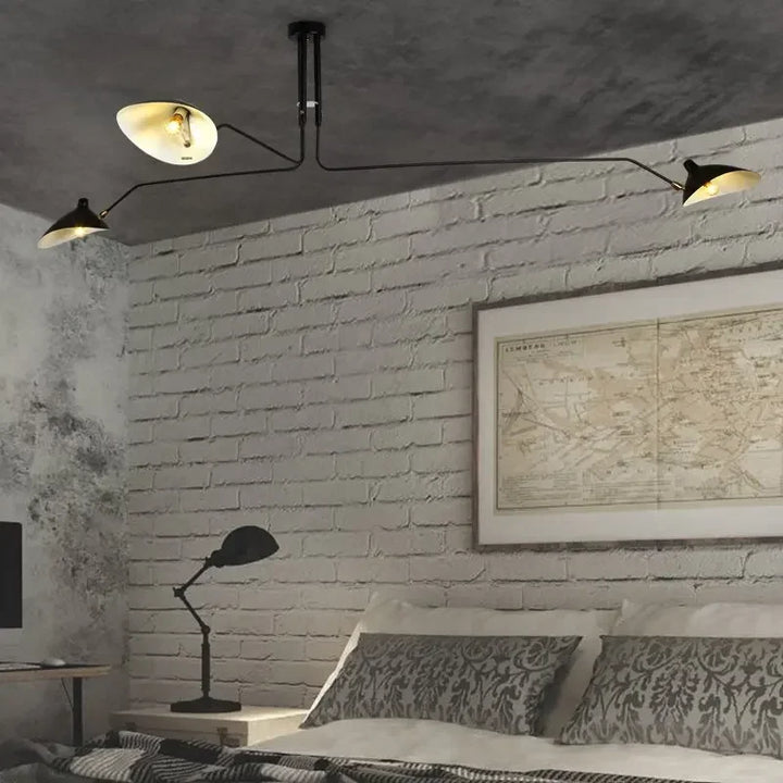 Svart taklampa med vridbara armar – modern design