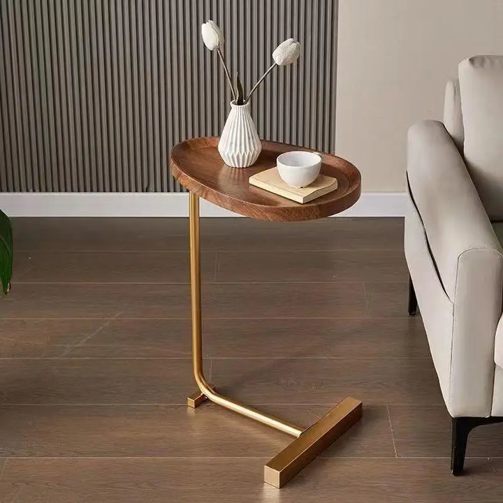 Nirethia – Flyttbart C-format bord, perfekt för soffa eller säng