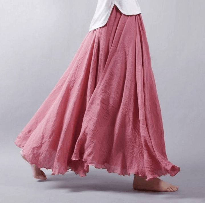 Elegant boheme maxinederdel i let sommerstof