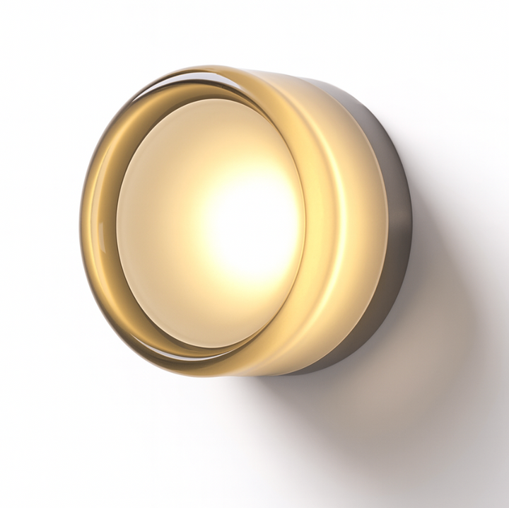 Rund modern vägglampa i glas med LED, 1 ljuskälla