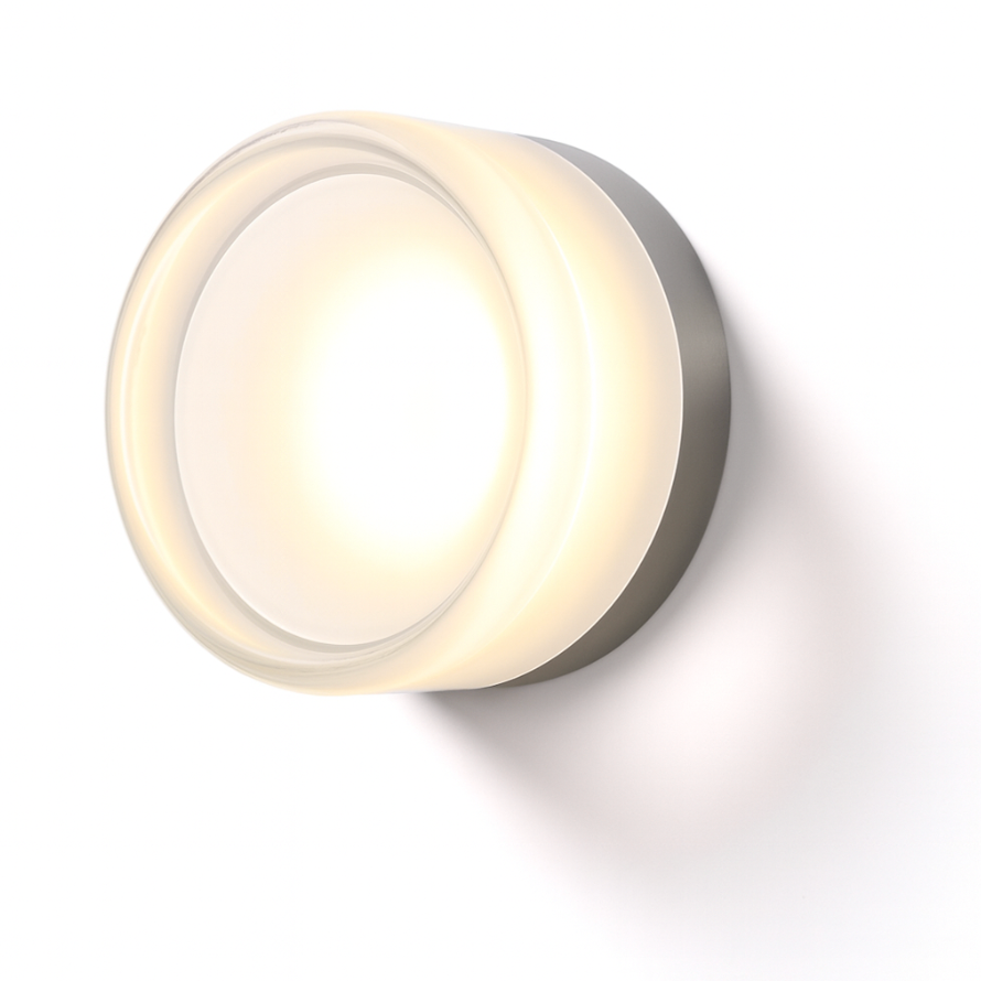 Rund modern vägglampa i glas med LED, 1 ljuskälla