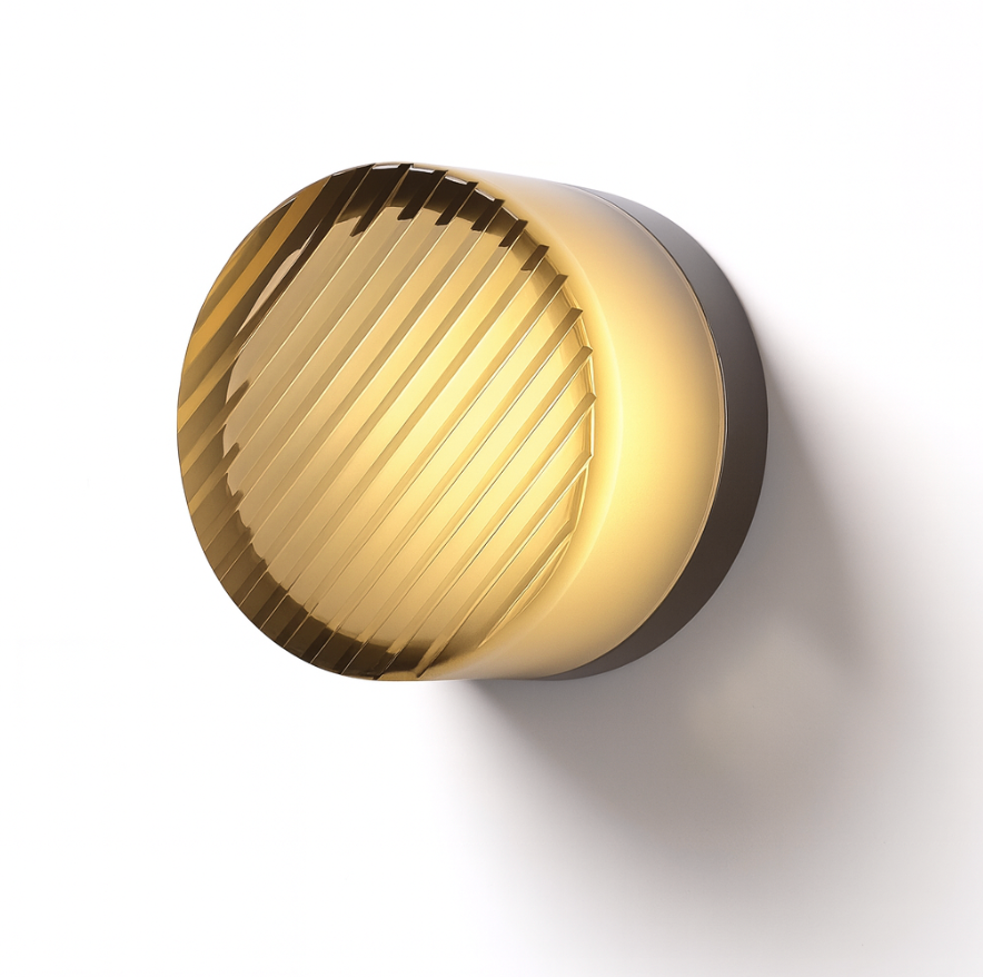 Rund modern vägglampa i glas med LED, 1 ljuskälla