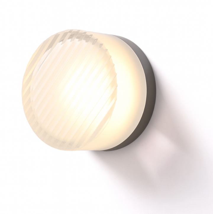 Rund modern vägglampa i glas med LED, 1 ljuskälla