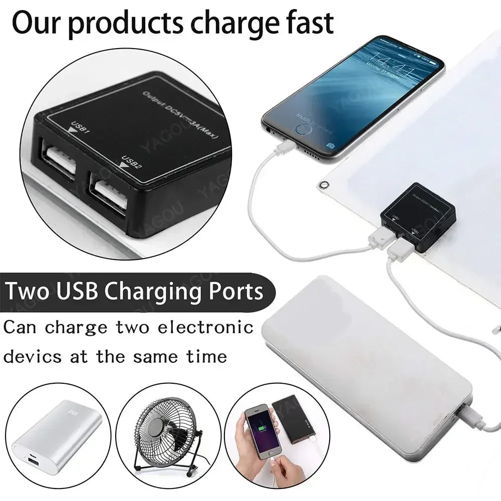 SOLVION Charge 100W Bärbar Solpanel | 5V | Dubbel USB | Vattentät | Utomhus & Camping