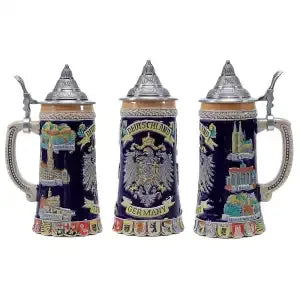 Ölsejdel med relief och lock i tenn (0,8 l) – Bayern-sejdel Oktoberfest 2025