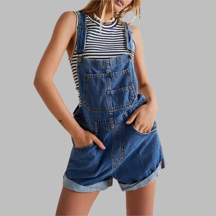 Ærmeløs denim jumpsuit casual chic