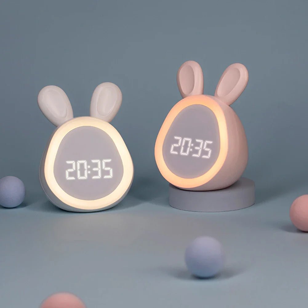 Väckarklocka för barn i kaninform med LED-nattlampa - BunniGlow