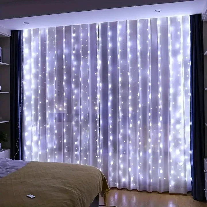 USB-LED-ljusgardin med fjärrkontroll