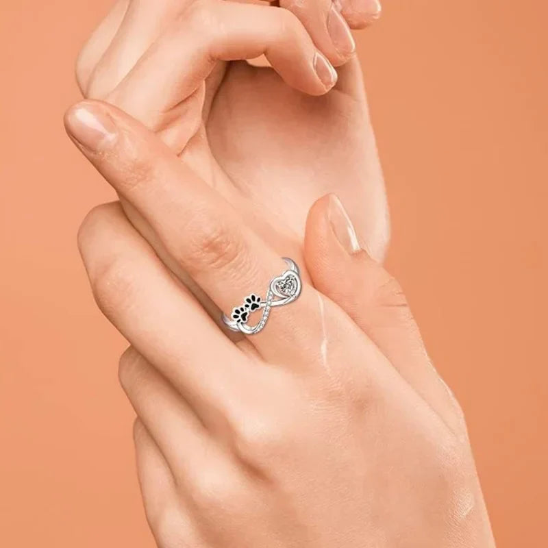 Zirconia Tassring med Hjärta och Oändlighetsdesign
