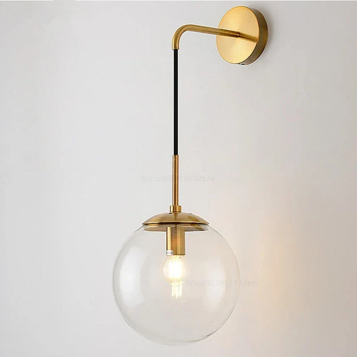 GlacioGlow vägglampa i glas, retrostil | Elegant sängbordslampa för varm stämningsbelysning