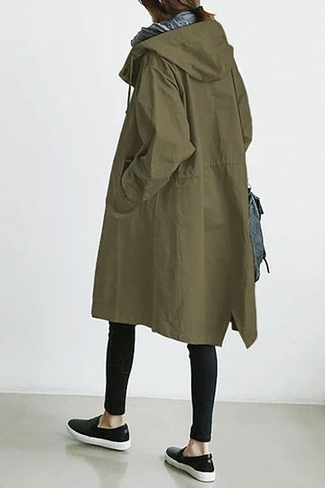 Vattentät damtrenchcoat med huva