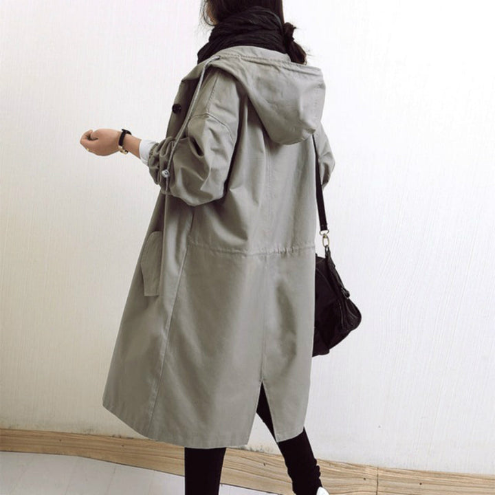 Vattentät damtrenchcoat med huva