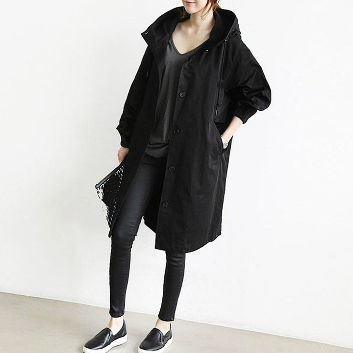 Vattentät damtrenchcoat med huva