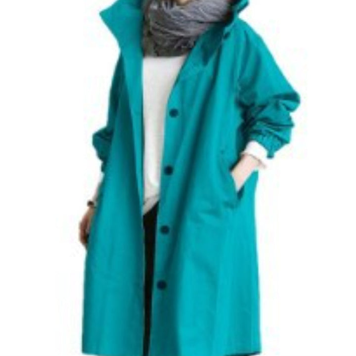 Vattentät damtrenchcoat med huva