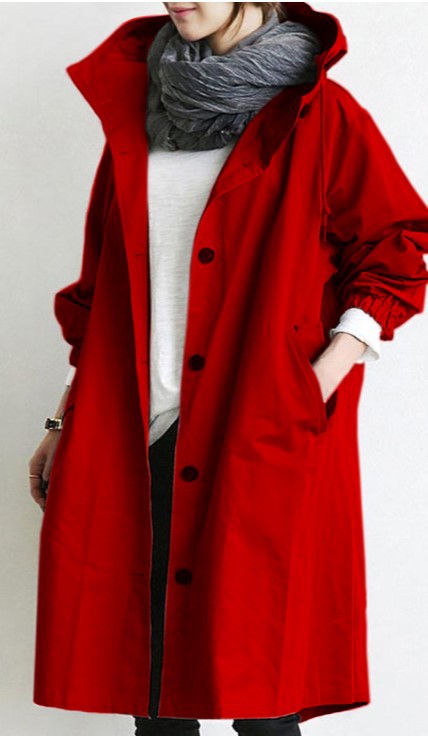 Vattentät damtrenchcoat med huva