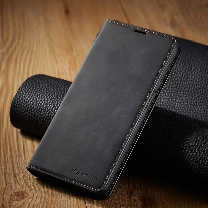 Smartphonefodral: magnetiskt läderfodral för elegant skydd