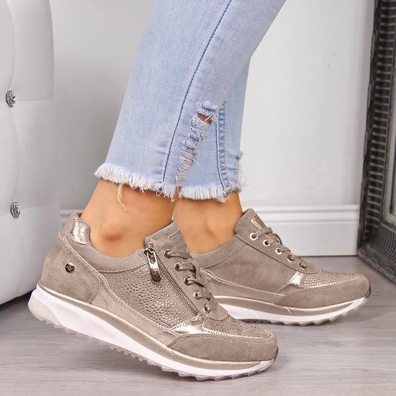 Ortopædiske Åndbare Sneakers med Lynlås