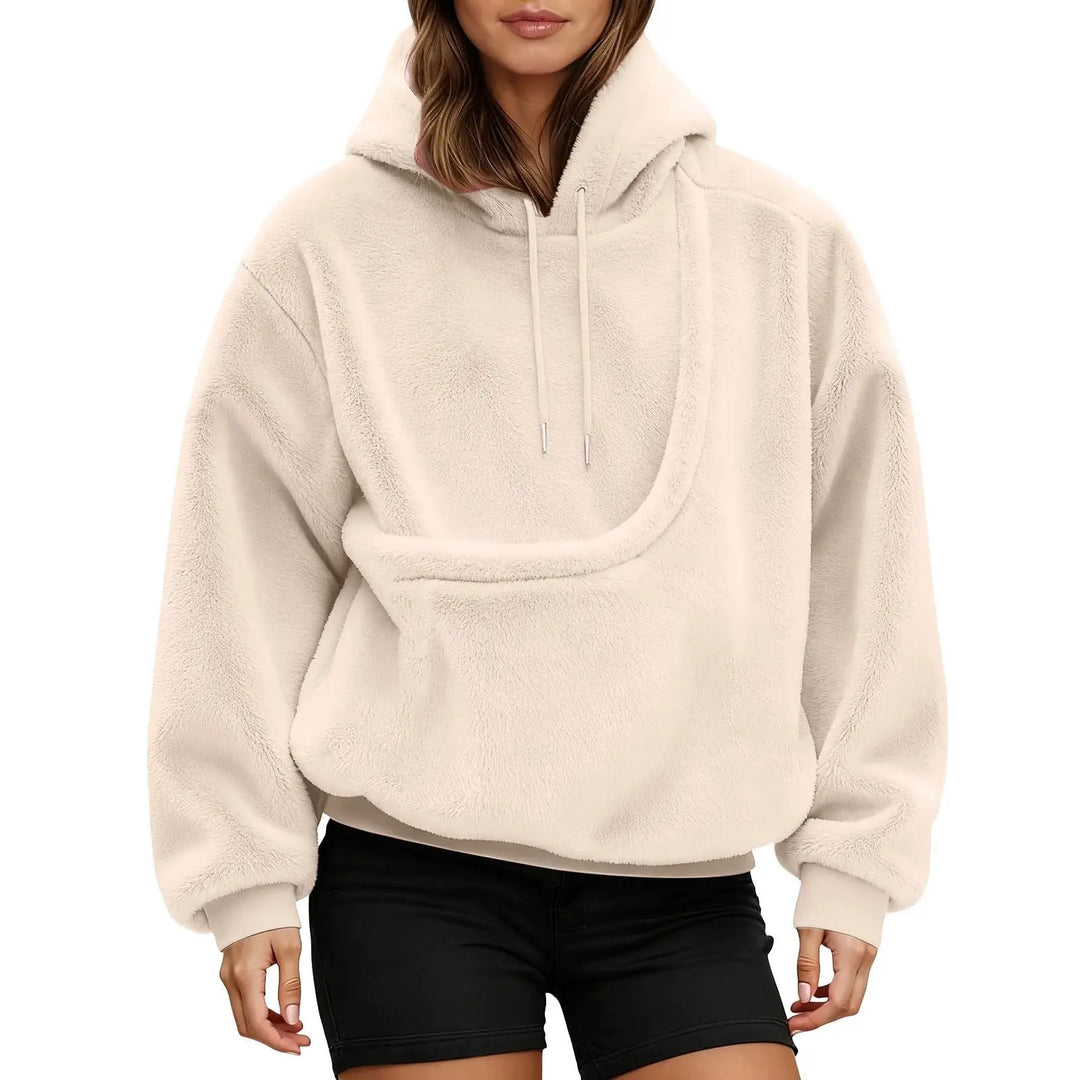 Känguruhoodie med inbyggd ficka för katter och hundar