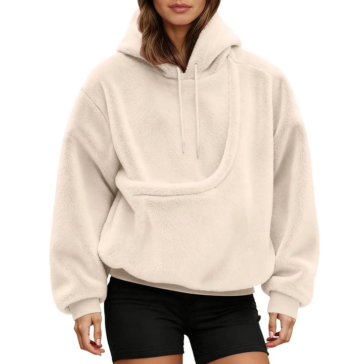 Känguruhoodie med inbyggd ficka för katter och hundar
