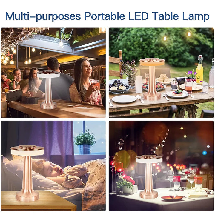 Klassisk sladdlös bärbar LED-bordslampa – LumiCrest